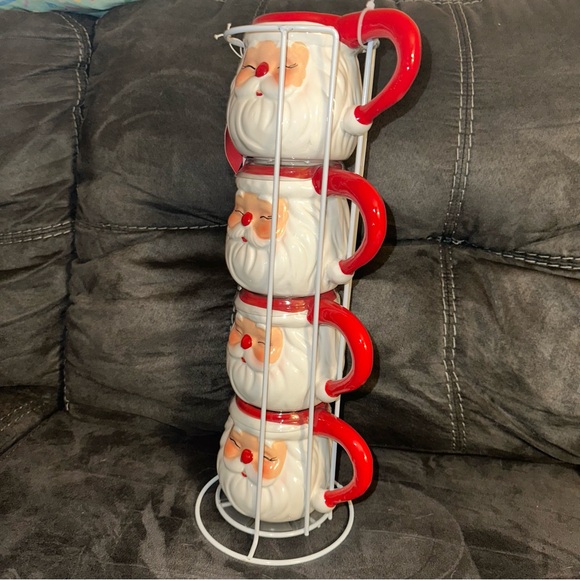 NEW Unused Stackable Santa Mugs - Perfect Christmas Gift or Holiday Decor - Picture 2 of 8